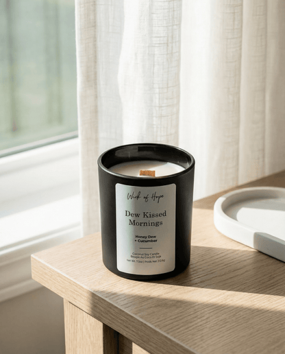 Dew Kissed Mornings | Honey Dew + Cucumber by Wick of Hope - Full Size Candle (View 5)