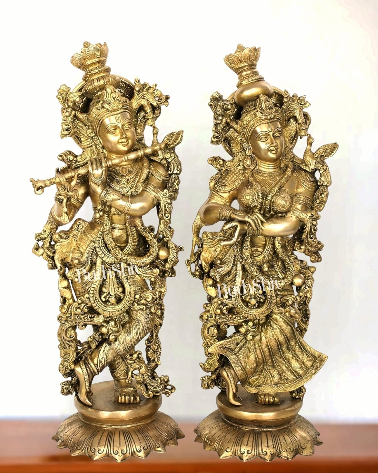 Divine Brass Radha Krishna Idols - 26 Inches - Sama Homes Idol - Brass Sculpture