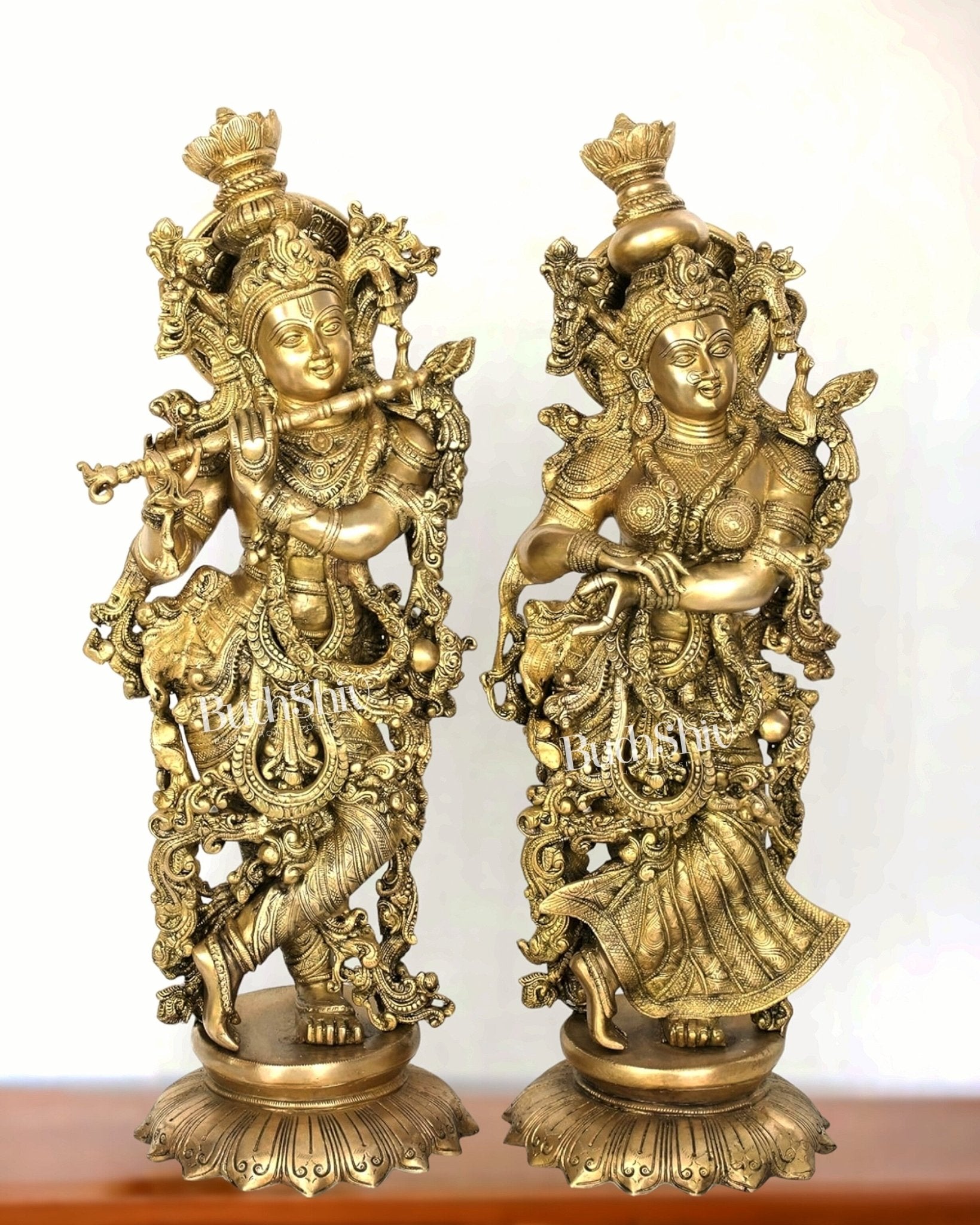 Divine Brass Radha Krishna Idols - 26 Inches - Sama Homes Idol - Brass Sculpture - Eco-friendly - Sama Homes