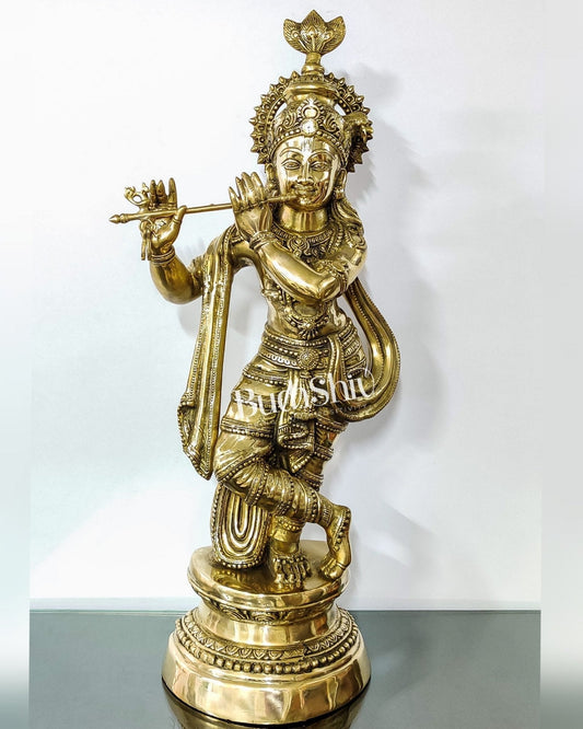 Sama Homes-brass krishna statue 3 feet