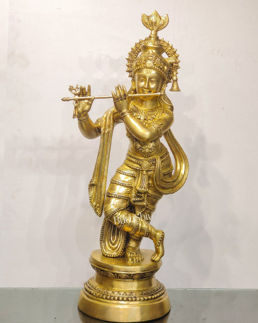 Sama Homes-brass krishna statue 3 feet 1