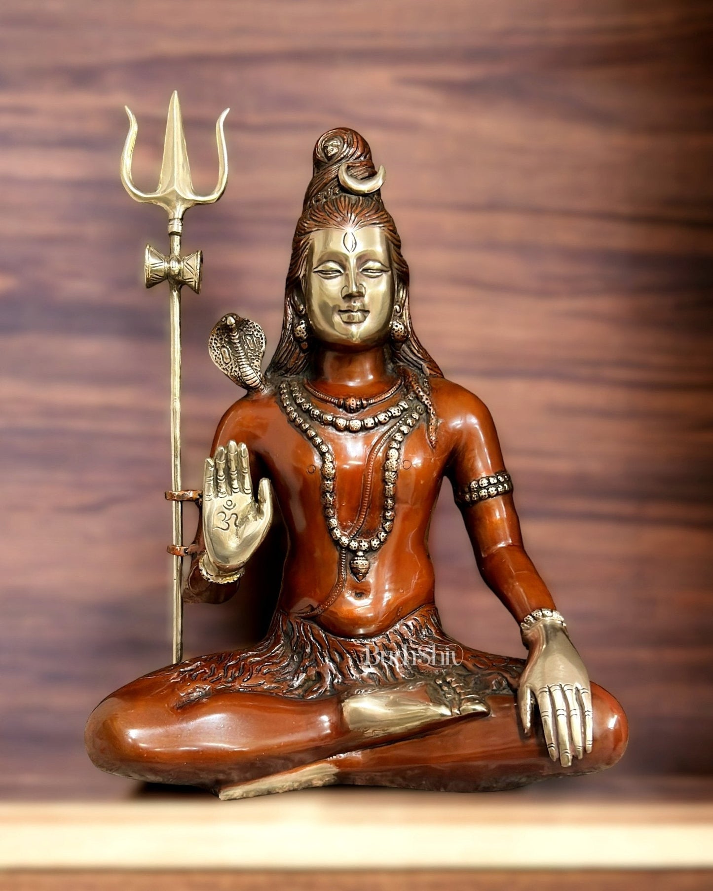 Divine Lord Shiva Brass Idol - 20" Handcrafted Mahadev Statue - Sama Homes Idol - Brass Sculpture