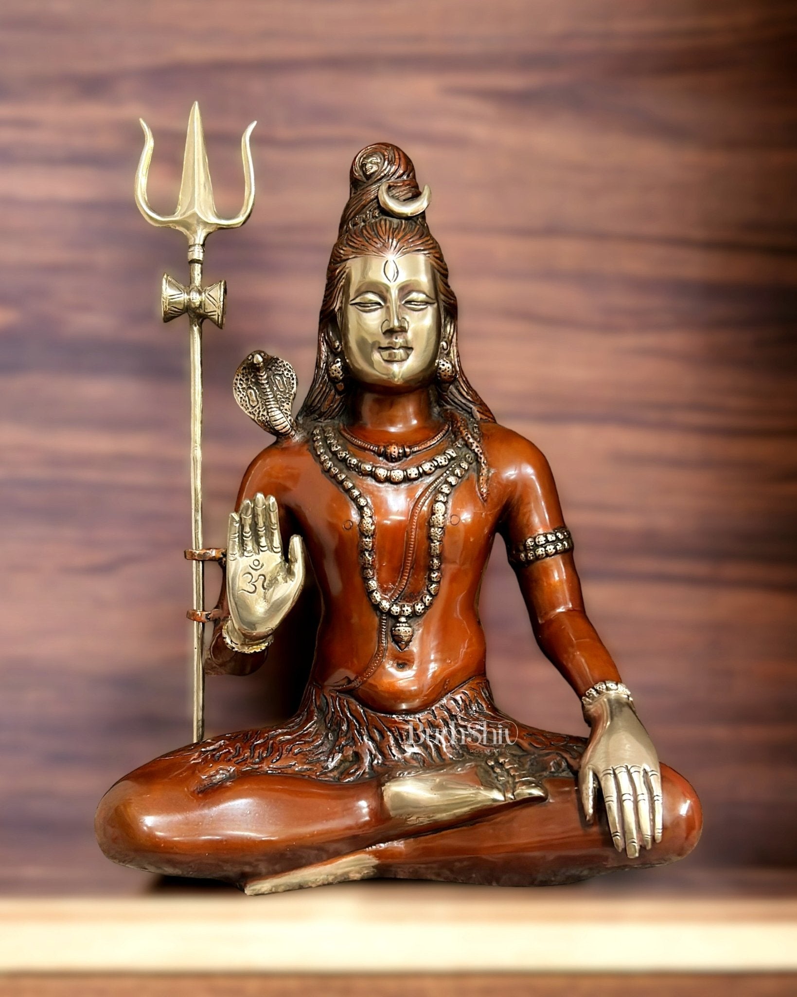 Divine Lord Shiva Brass Idol - 20" Handcrafted Mahadev Statue - Sama Homes Idol - Brass Sculpture - Eco-friendly - Sama Homes