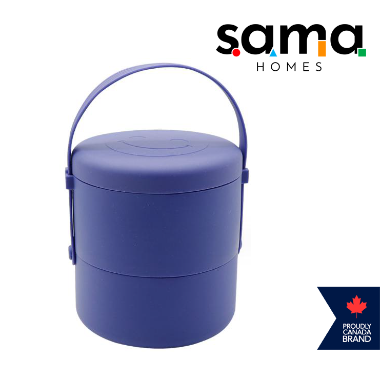 Silicone Bento Lunch box double Layer 2 Compartments - 1400 ML | Leak-Proof & Microwave/Oven/Refrigerator Safe - Image 4