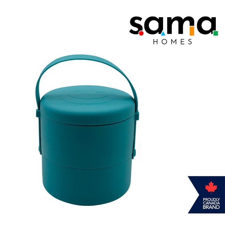 Silicone Bento Lunch box double Layer 2 Compartments - 1400 ML | Leak-Proof & Microwave/Oven/Refrigerator Safe - Image 6