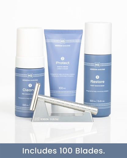 Henson AL13 "Complete" Essentials Bundle | Razor + Stand + Skin System by Henson Shaving - Razor Bundle