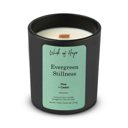 Evergreen Stillness Candle | Pine + Cedar by Wick of Hope - Full Size Candle (View 3)