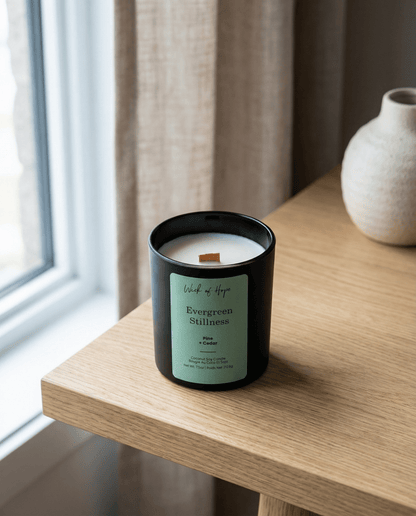 Evergreen Stillness Candle | Pine + Cedar by Wick of Hope - Full Size Candle (View 5)