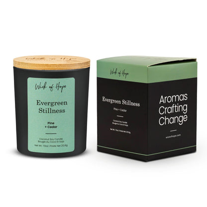 Evergreen Stillness Candle | Pine + Cedar by Wick of Hope - Full Size Candle (View 4)