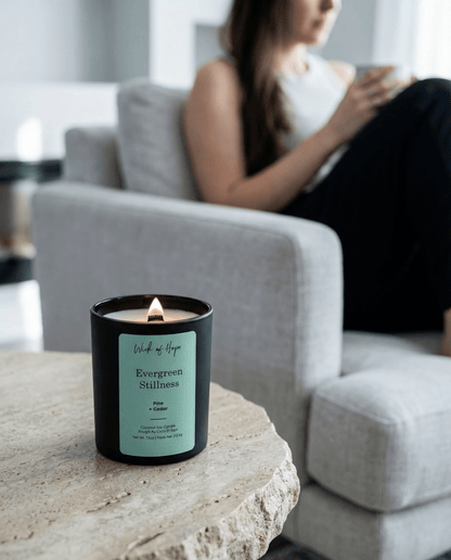 Evergreen Stillness Candle | Pine + Cedar by Wick of Hope - Full Size Candle (View 6)