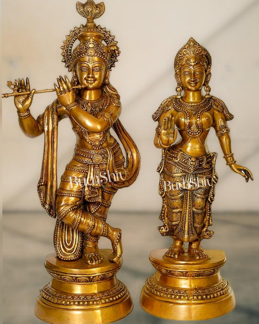 Sama Homes-radha krishna brass statue 36