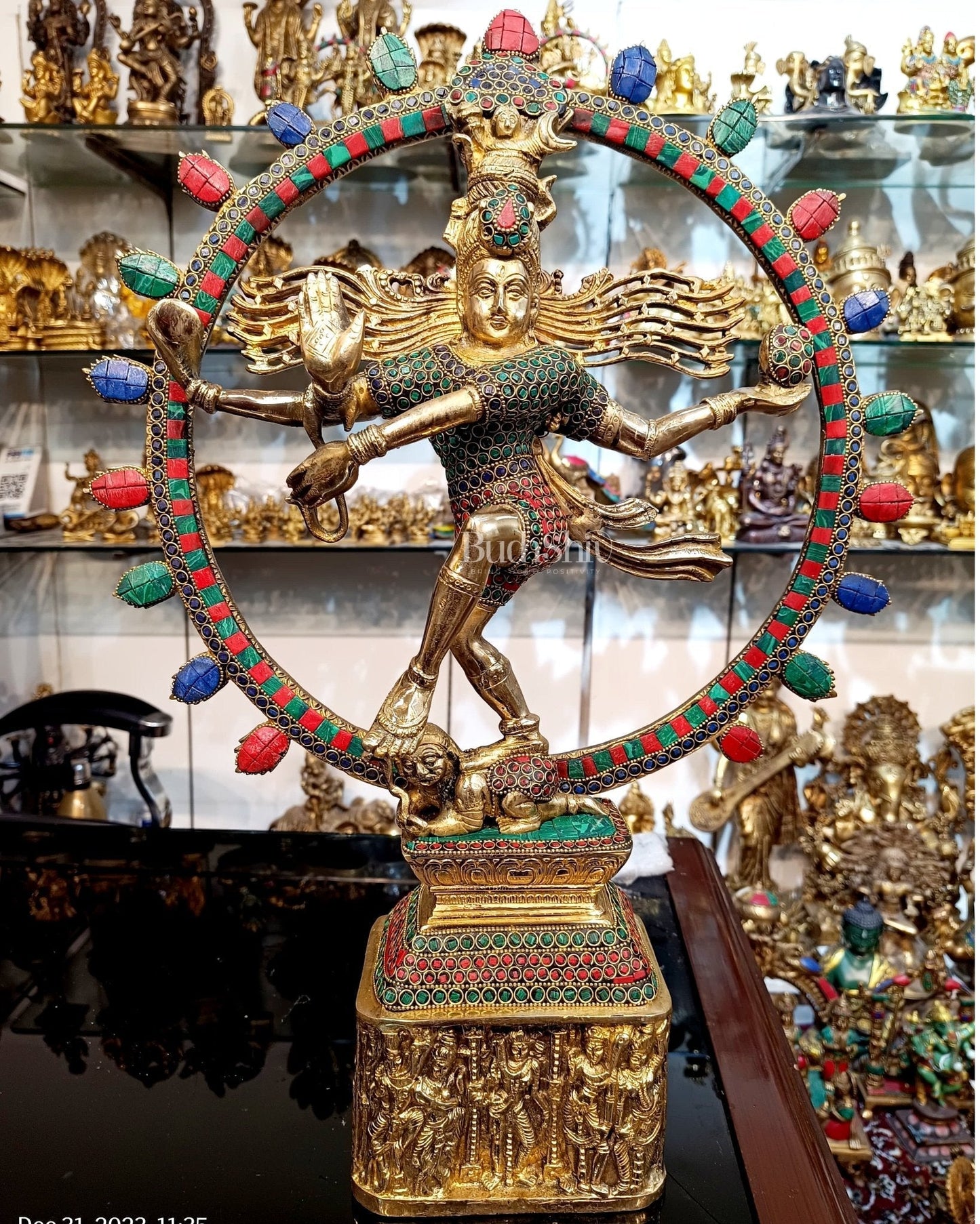 Exquisite Brass Nataraja Statue | 23" Height | Handcrafted Dancing Shiva - Sama Homes Idol - Brass Sculpture