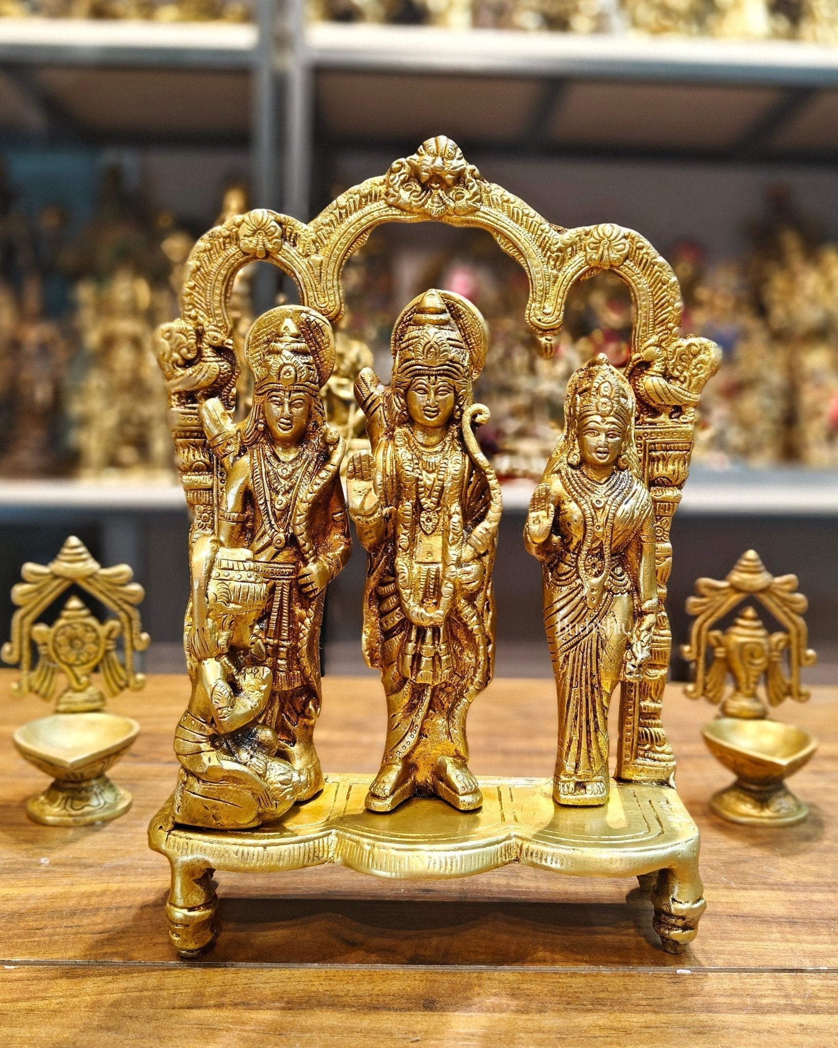 Exquisite Brass Ram Darbar idol 11 Inch - Sama Homes Idol - Brass Sculpture - Eco-friendly - Sama Homes