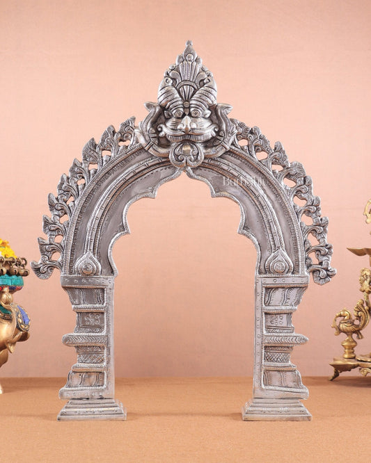 Exquisite Brass Standing Prabhavali Arch Frame 17 inch silver plated - Sama Homes Idol - Brass Sculpture