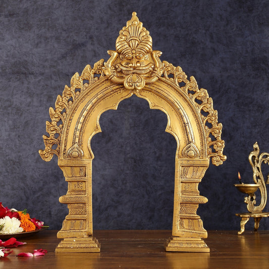 Exquisite Brass Standing Prabhavali Arch Frame 17 inch - Sama Homes Idol - Brass Sculpture