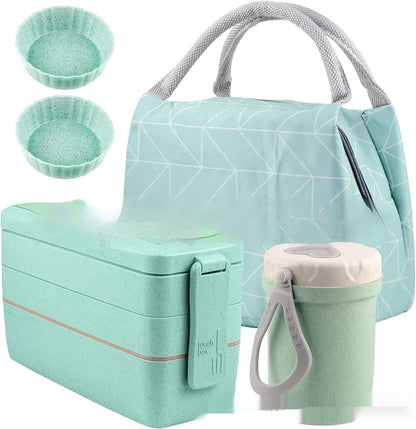 Amazon 8-piece Set Japanese Lunch Box Suit Thermal Bag Breakfast Soup Cups Bento Box Set Suit – Image 4