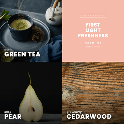 First Light Freshness Candle | Green Tea + Pear by Wick of Hope - Full Size Candle (View 7)