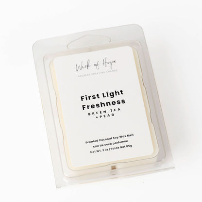 First Light Freshness Wax Melt | Green Tea + Pear by Wick of Hope - Wax Melt (View 2)
