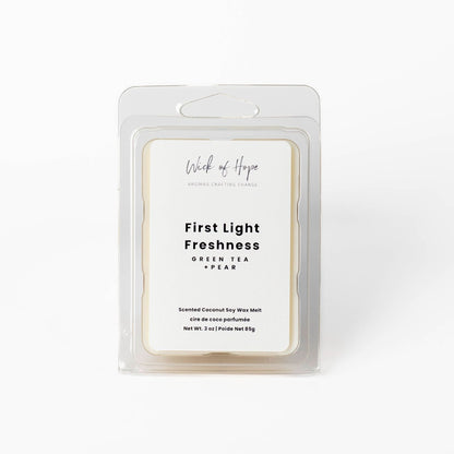 First Light Freshness Wax Melt | Green Tea + Pear by Wick of Hope - Wax Melt