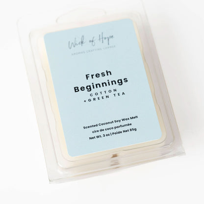 Fresh Beginnings Wax Melt | Cotton + Green Tea by Wick of Hope - Wax Melt (View 2)
