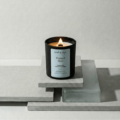 Frosted Mint Candle | Peppermint + Sweet Pink Sugar by Wick of Hope - Full Size Candle (View 2)