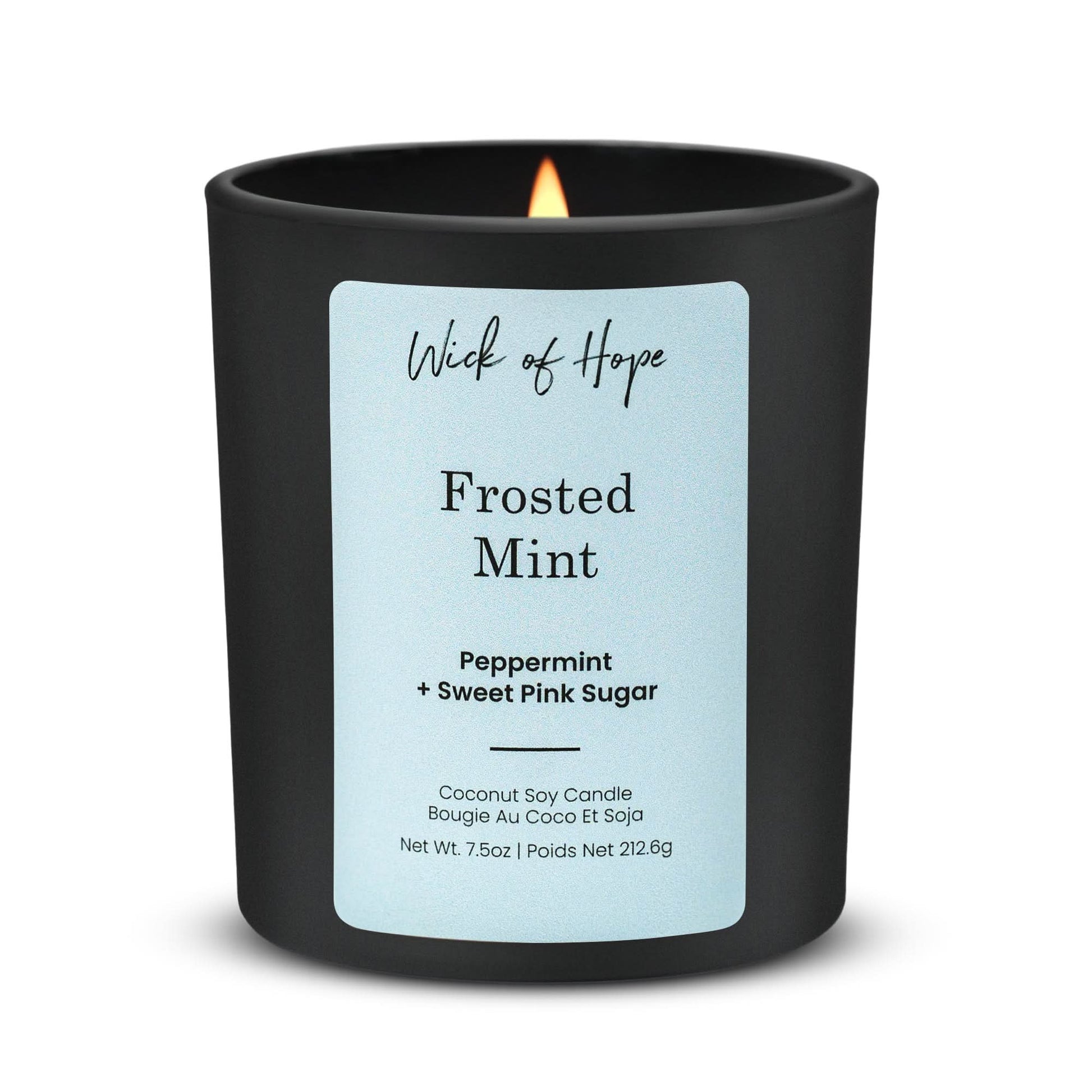 Frosted Mint Candle | Peppermint + Sweet Pink Sugar - Eco-friendly - Sama Homes
