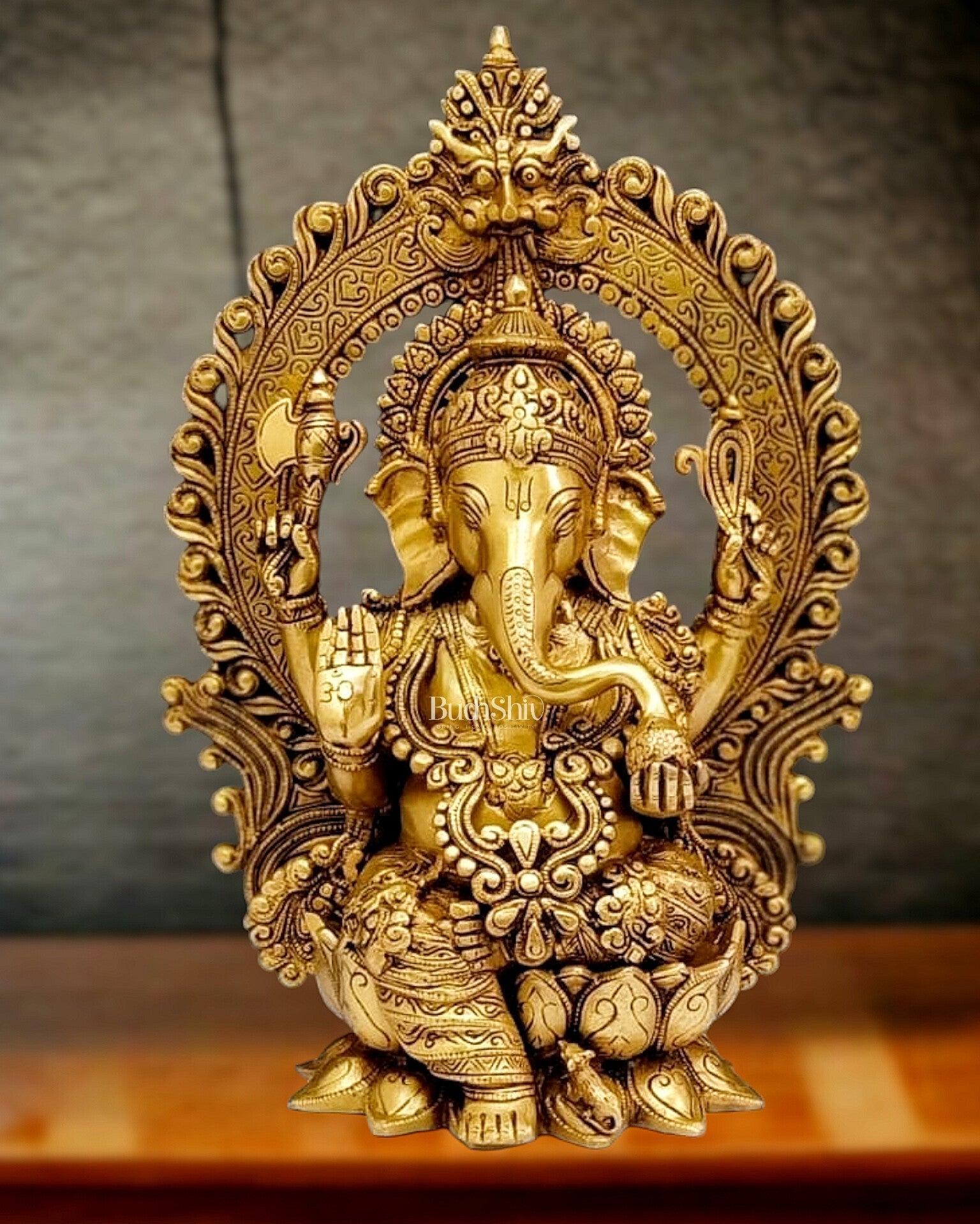 Ganapati Brass statue 15 inch - Sama Homes Idol - Brass Sculpture - Eco-friendly - Sama Homes