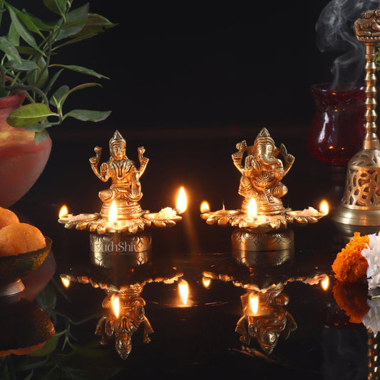 Sama Homes-ganesh lakshmi brass lamp 5