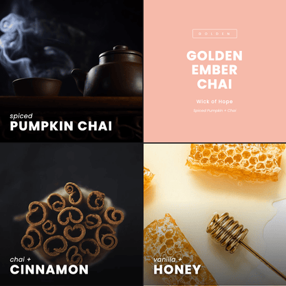 Golden Ember Chai Candle | Spiced Pumpkin + Chai by Wick of Hope - Full Size Candle (View 7)