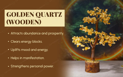 Wooden Golden Quartz Crystal Tree by SAMAHealing - Sustainable Living (View 3)