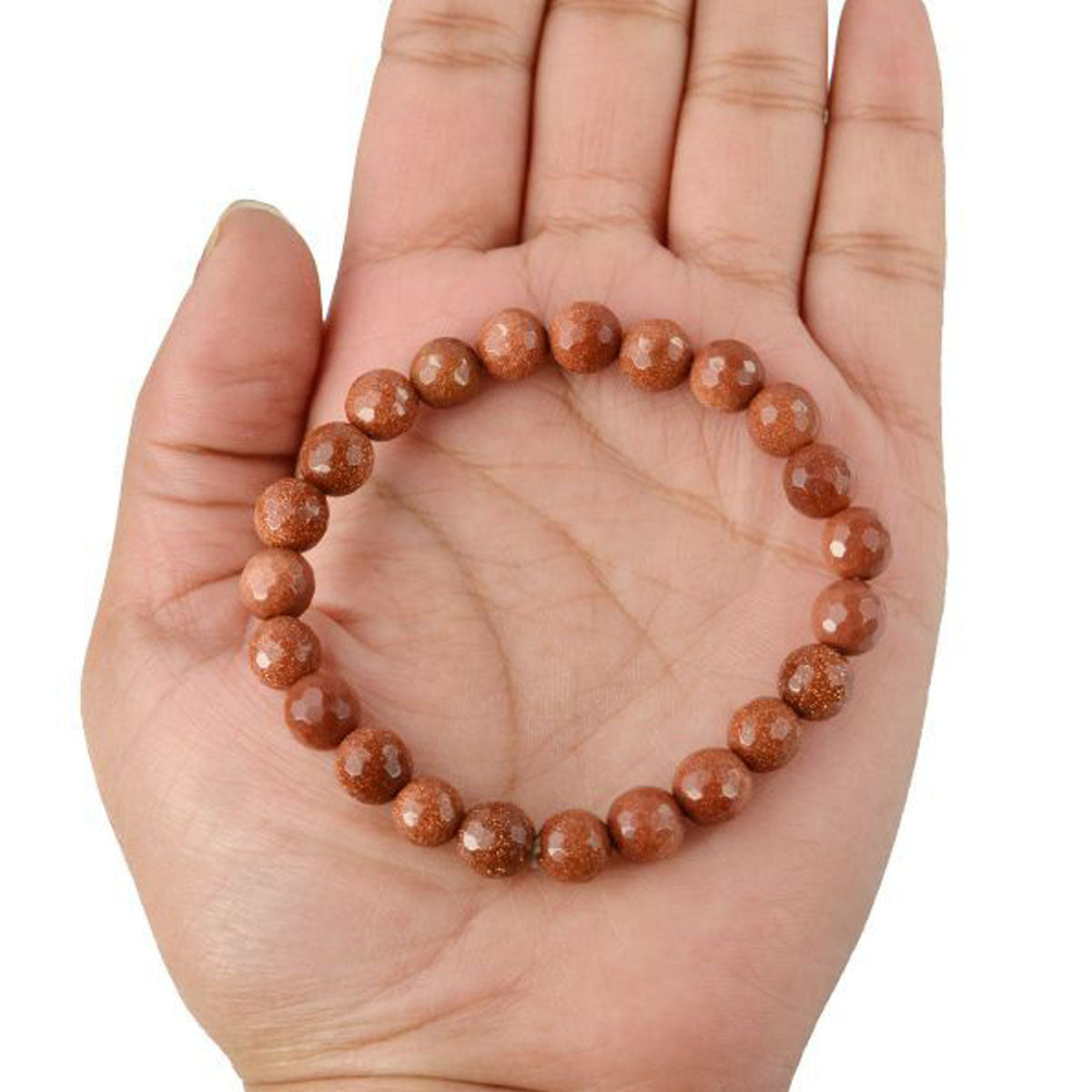 Gold Stone Brown Faceded Crystal Bracelet - Image 2