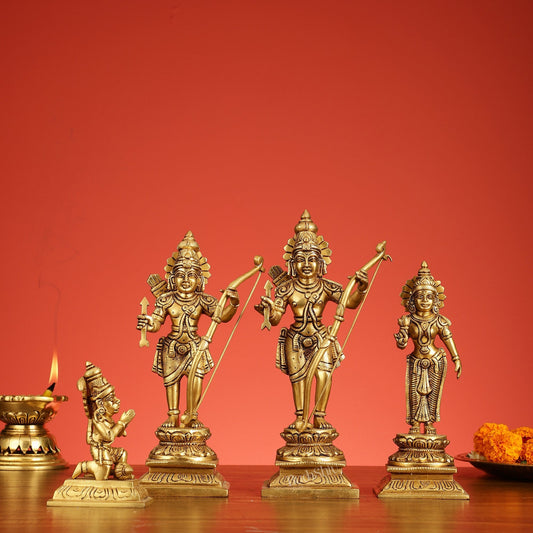 Sama Homes-handcrafted brass ram darbar idols 11 inch