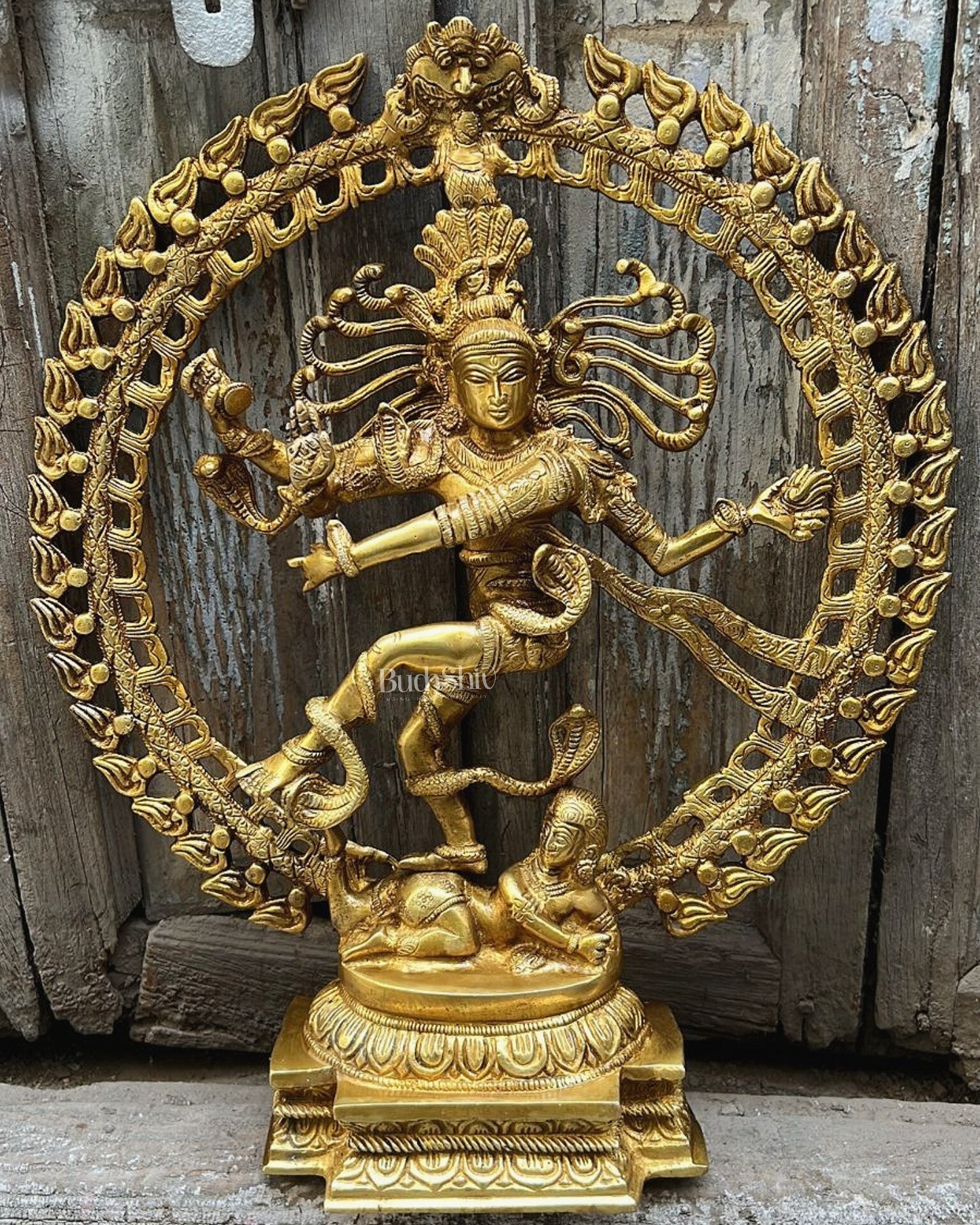 Handcrafted Fine Brass Nataraja Statue - 20.5" Height - Sama Homes Idol - Brass Sculpture