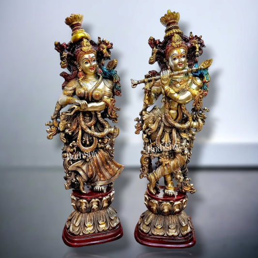 Sama Homes-radha krishna brass idols 29 inches 2