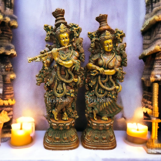 Sama Homes-radha krishna brass idols 29 inches 1