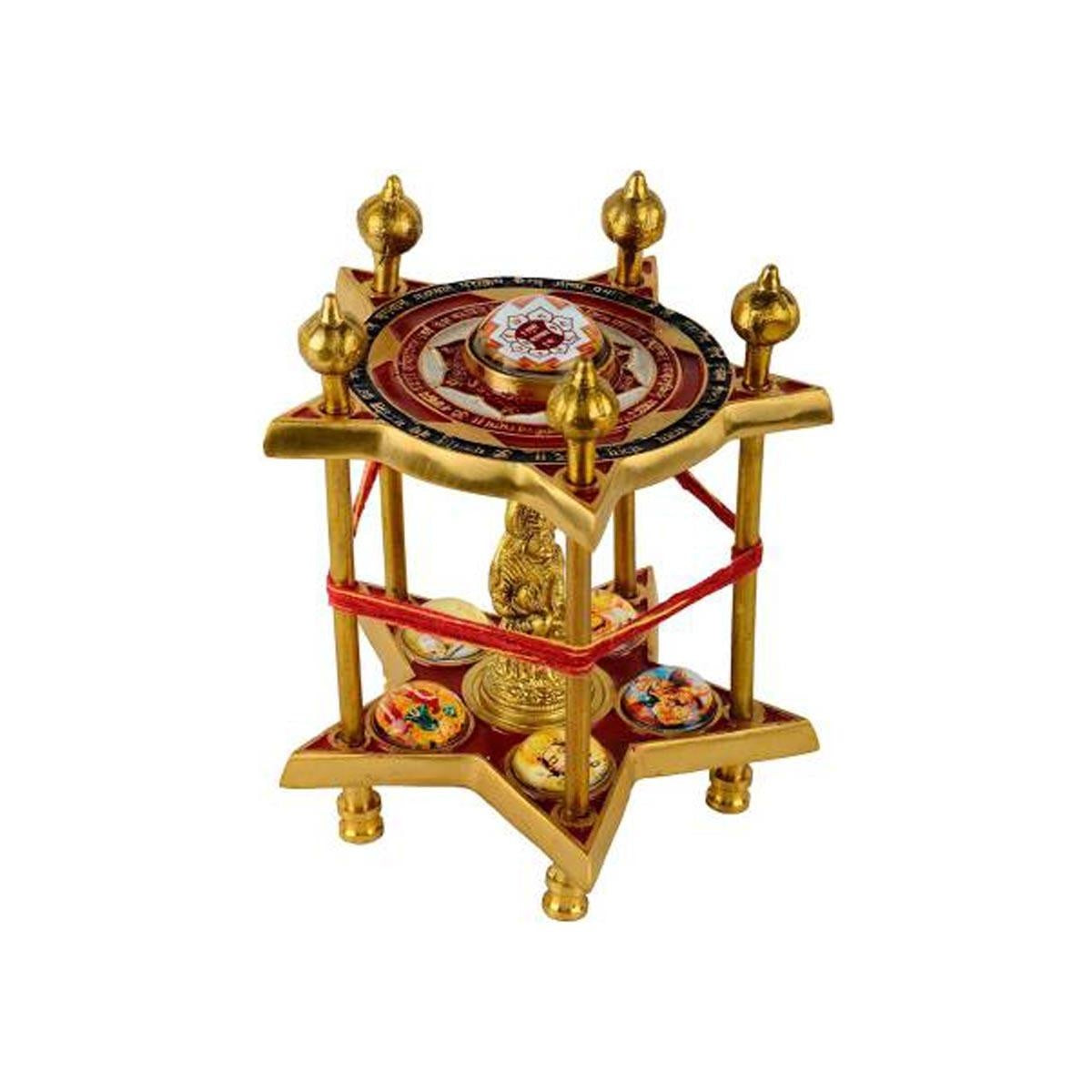 Panchmukhi Hanuman Yantra Pooja Chowki in Brass - Image 2