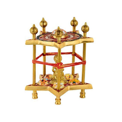 Panchmukhi Hanuman Yantra Pooja Chowki in Brass by SAMAHealing - Yantra Chowki (View 3)