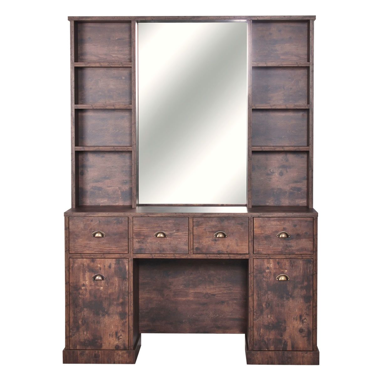 Ideal Dark Oak Elite Barber Station by Ideal Equipment - Furniture