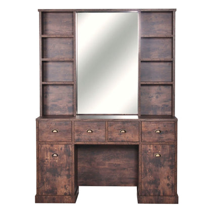Ideal Dark Oak Elite Barber Station by Ideal Equipment - Furniture