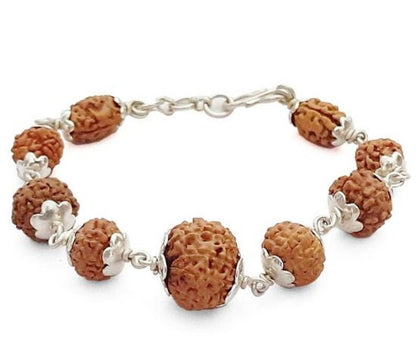 2 to 9 and 12 Mukhi (face) Indonesian Navgrah Rudraksha Beads Bracelet In Silver, To Pacify All The Nine Planets by SAMAHealing - Rudraksha Bracelets (View 2)