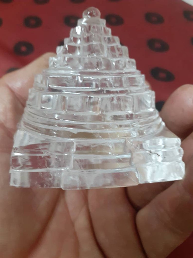 Crystal Shree Yantra, Sphatik shree yantra, Quartz Crystal Shri Yantra for Puja - Image 4
