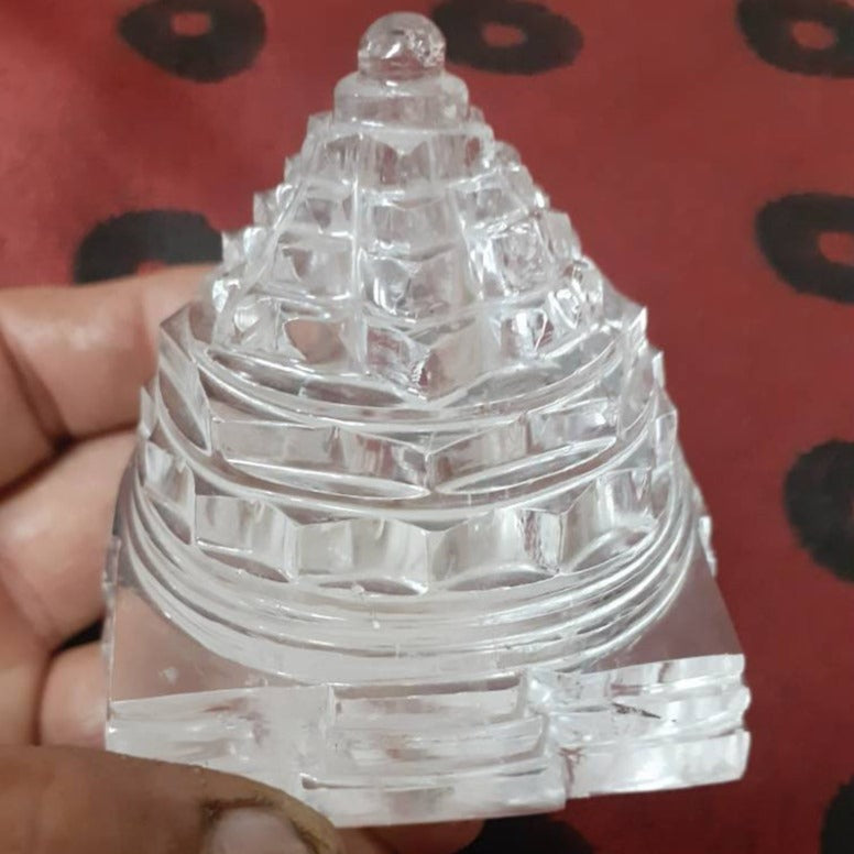 Crystal Shree Yantra, Sphatik shree yantra, Quartz Crystal Shri Yantra for Puja - Eco-friendly - Sama Homes