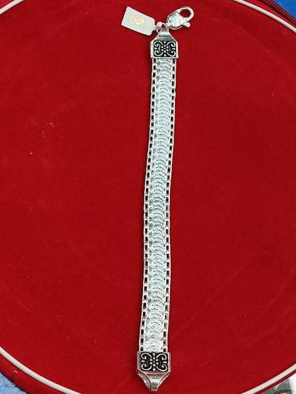 925 Sterling Silver Oxidised Bracelet for Men by SAMAHealing - Silver Articles (View 3)