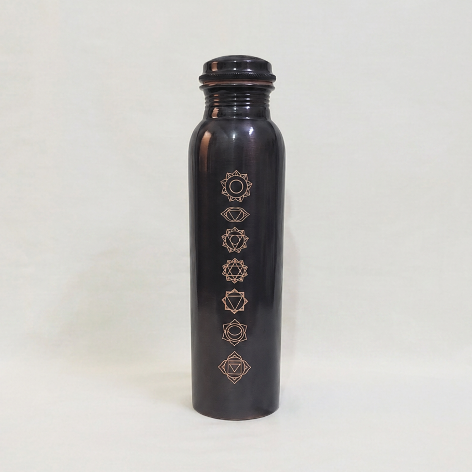matte-black-7-chakra-pure-copper-water-bottle-1l - Eco-friendly - Sama Homes