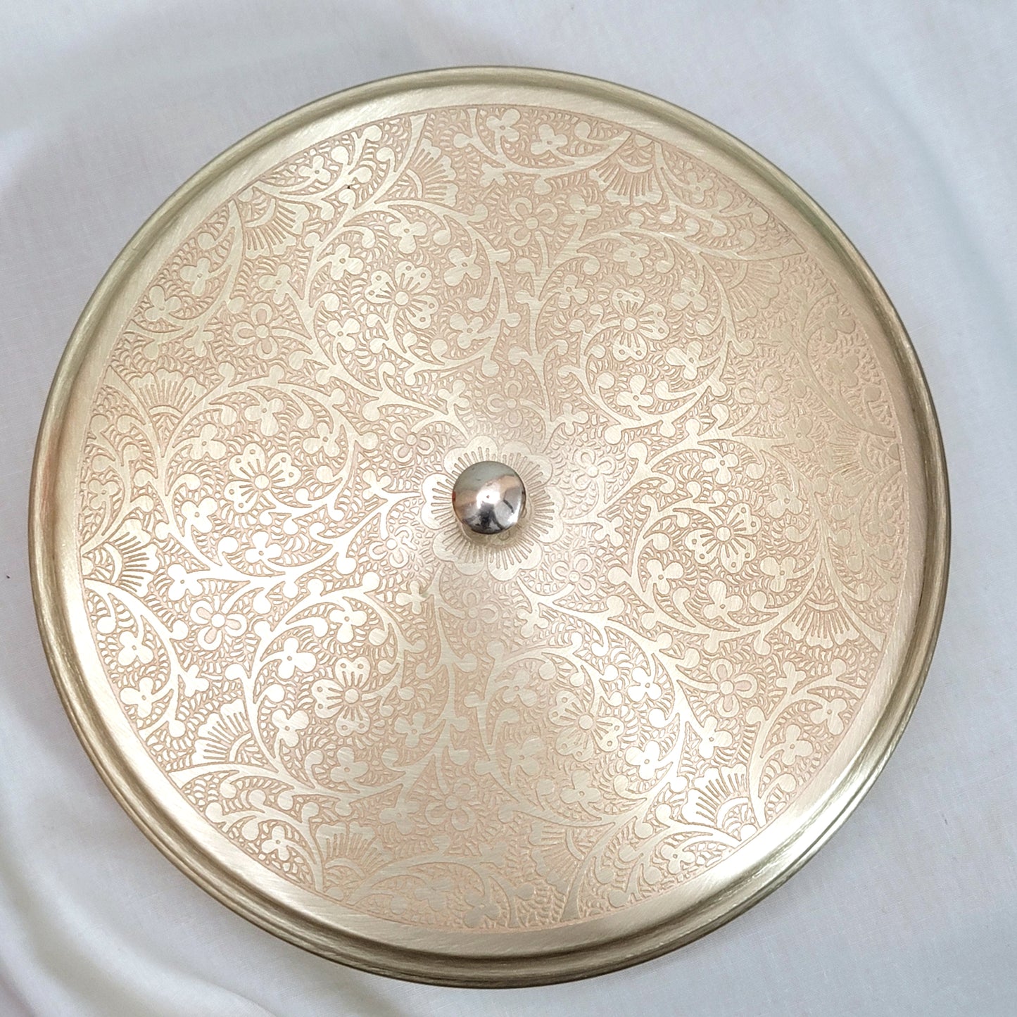 Brass Masala Box Daani – Round Spice Container, 2.5"x6"x6"