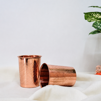 Traditional Copper Jug and Glass Set (4-Piece) | Handcrafted Ayurvedic Water Set by SAMA Homes - Sustainable Living (View 4)