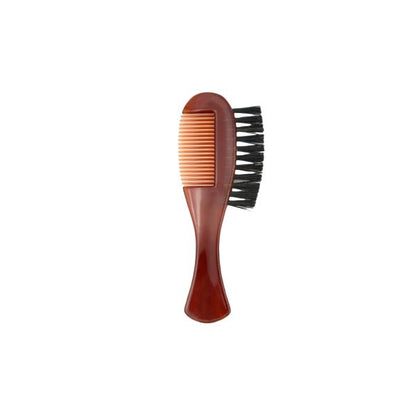 DV-10361 Beard Comb + Brush, Combs, brown acrylic and boar bristles by Dovo - Shaving Brushes