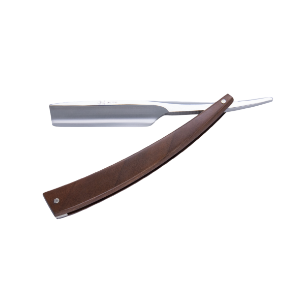 DV-8009141, Dovo Straight Razor EDO, 5/8”, carbon, 1/1 full hollow, Ultra compressed walnut wood by Dovo - Straight Razor