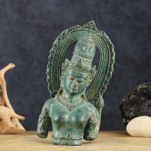 Indonesian Bronze Goddess Parvati Statue | Vintage Lost Wax Casting | 11" - Sama Homes Idol - Brass Sculpture