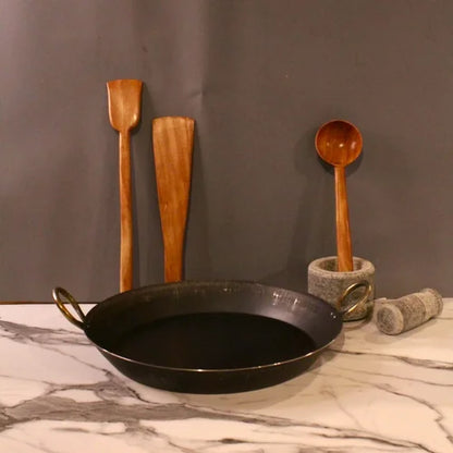 Iron Flat Bottom Paella Pan – Large – Sama Homes